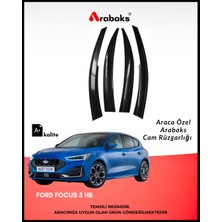Arabaks Ford Focus 5 Hatchback Cam Rüzgarlığı 4'lü Takım (Mugen Tip, Dayanıklı Malzeme, Kolay Montaj)