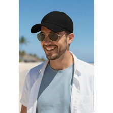 Ritagarcia Spor Şapka Siyah Gabardin Düz Desenli Günlük Kullanım İçin Ayarlanabilir