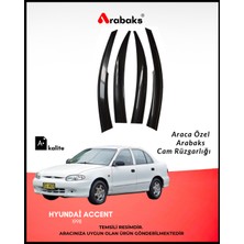 Arabaks Hyundai Accent 1998 Cam Rüzgarlığı 4'lü Takım Mugen Tip Dayanıklı Malzeme Kolay Montaj