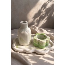 Pelius Mini Vazo, Dekoratif Tabak ve Çiçek Formlu Mumluk, 3’lü Dekoratif Set