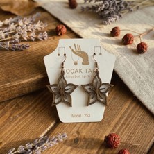 Koçak Takı Ahşap Küpe Modern Özgün Minimalist Takı Model No 253