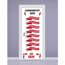heptex 29 Ekim Kapı Süsleme Stickerları Renkli Desenli Özel Tema 1 m Ebatlarla Hazırlanmış