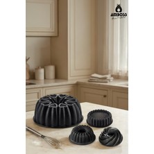 Amboss Signature 4 Parça Döküm Kek Kalıbı Seti - Siyah