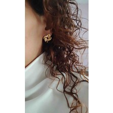 To Be Reborn Çelik Desenli Kare Küpe