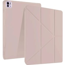 Alkar Ticaret Ipad Pro 13 (2024) Kılıf Kalemlikli Mars Tablet Kılıfı - Rose Gold