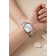 Oqqo Serenya Dikdörtgen Kasa Gri Kordon Gri Kasa Kadın Kol Saati