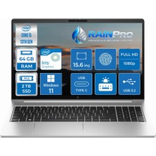 HP Elitebook 650 G10 Intel Core I5 1335U 64 GB 2 Tb SSD Intel® Iris® Xᵉ Windows 11 Pro 15.6'' Fhd Notebook B2RK6ESRNP18