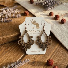 Koçak Takı Ahşap Küpe Modern Özgün Minimalist Takı Model No 254