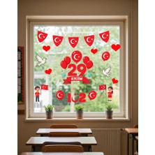heptex 29 Ekim Cumhuriyet Bayramı Cam Süsleme Stickerları
