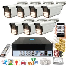 Bises 7 Li Araç Insan Yüz Tanımalı Hareket Algılayan 5 Mp Lens 12 Warm LED Gece Renkli Kamera Seti 5915W-PLS