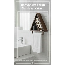 Jet Ağaçkakan Banyo Duvar Rafı ve havluluk Üçgen Ahşap - Beyaz / Yeşil / Koyu Ceviz