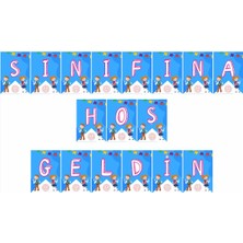 heptex Sınıfına Hoş Geldin Karton Bayrak 17 A5 Çok Renkli Eğlenceli Tasarım ile Çocuklar İçin