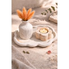 Pelius Mini Vazo, Dekoratif Tabak ve Çiçek Formlu Mumluk, 3’lü Dekoratif Set