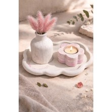 Pelius Mini Vazo, Dekoratif Tabak ve Çiçek Formlu Mumluk, 3’lü Dekoratif Set