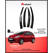 Arabaks Citroen C3 2010-2014 Cam Rüzgarlığı 4’lü Takım (Mugen Tip, Dayanıklı Malzeme, Kolay Montaj)