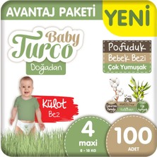 Baby Turco Doğadan Avantaj Paketi Pofuduk Külot Bez 4 Numara Maxi 100 ADET