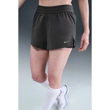 Nike Swift Dri Fit Mid Rise 4" 2ın1 Running Short Kadın 4" Taytlı Koşu Şortu Gri