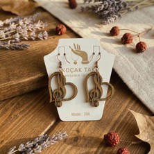 Koçak Takı Ahşap Küpe Modern Özgün Minimalist Takı Model No 256