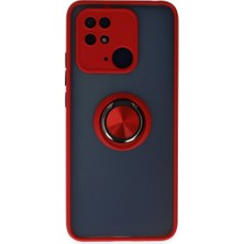 Alkar Ticaret Xiaomi Redmi 10C Kılıf Montreal Yüzüklü Silikon Kapak - Kırmızı