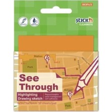 Hopax Stickn Yapışkanlı Not Kağıdı 76X76Mm Yarı Saydam Neon Turuncu 50 Yaprak 2171