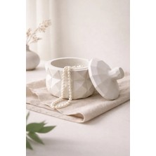 Pelius Modern Geometrik, Dekoratif Kapaklı Takı Kutusu, Mumluk, Mini Organizer