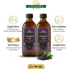 Lanorre %100 Soğuk Sıkım Yerli Tohum Analizli Çörek Otu Yağı ( Çörekotu ) 150ML+150ML (2 Adet) %100 Saf & Doğal Yüksek Timokinonlu