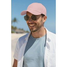 Ritagarcia Pembe Gabardin Unisex Ayarlanabilir Spor Şapka Düz Desenli Günlük Kullanım İçin