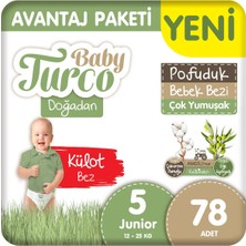 Baby Turco Doğadan Avantaj Paketi Pofuduk Külot Bez 5 Numara Junior 78 adet