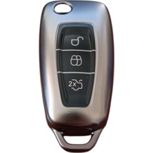 Nuveden Ford Focus/cmax/fiesta/mondeo/transit Anahtar Uyumlu Silikon Oto Anahtar Kumanda Kabı Kılıf Füme