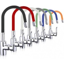 Nuveden Esnek Kıvrılabilir Renkli Silikon Oynar Başlıklı Musluk Bataryası Başlığı Kubar