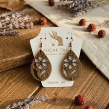 Koçak Takı Ahşap Küpe Modern Özgün Minimalist Takı Model No 260