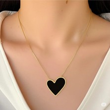 Famemus Accessory Çelik Fiyonk Detaylı Gold Kolye Sevgiler ve Özel Günler