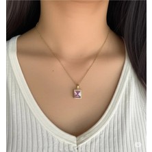Famemus Accessory 316L Paslanmaz Çelik Kalp Şekilli Gold Kolye