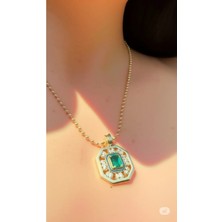 Famemus Accessory Çift Kalpli Zincir Detaylı Kadın Kolye