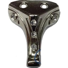 Nuveden Moda Taşlı Ahşap, Mdf, Sunta Sandık Ayağı, Kutu Ayak 3,5 cm - Nikel