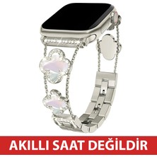 Dexmon Huawei Watch Fit 3 / Fit 4 / Fit 4 Pro / Fit 5 / Fit 5 Pro Uyumlu Lüks Taşlı Çiçekli Metal Kordon Şık Kadın Saat Kayışı