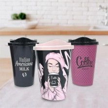 Nuveden 3 Adet Kahve Bardağı Seti Dekoratif Plastik Kahve Muhafaza Bardağı