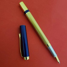 Nuveden Kutulu Lacivert Gold Tasarım Roller Kalem