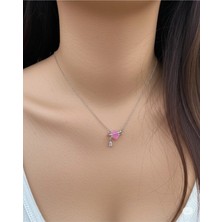 Famemus Accessory Çelik Kolye – Mor Taşlı Zarif Tasarım
