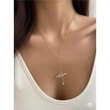 Famemus Accessory Gold Kare Detaylı Zincir Kolye