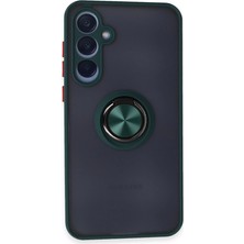 Nuveden Samsung Galaxy A55 5g Kılıf Montreal Yüzüklü Silikon Kapak - Yeşil