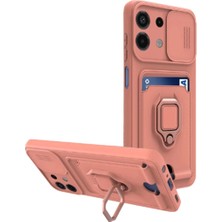 Nuveden Xiaomi Redmi Note 13 4g Kılıf Zuma Kartvizitli Yüzüklü Silikon - Pembe