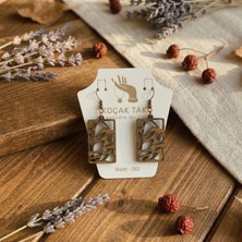 Koçak Takı Ahşap Küpe Modern Özgün Minimalist Takı Model No 263