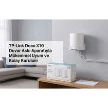 Tp-Link Deco X10 (2-Pack) Wi-Fi 6 Mesh Sistemi + Duvar Askı Aparatı | Fiber Uyumlu | Çift Bant | Gigabit Port | 120 Cihaz | 360 M² Kapsama Alanı | Wpa3 | Mobil Uygulama ile Kolay Kurulum