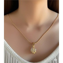 Famemus Accessory Çelik Gold Kalpli Kolye – 45 cm