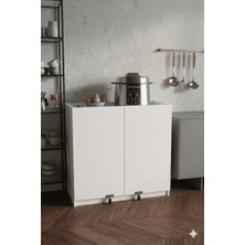 Kzy Mobilya Poyraz Erzak Dolabı Beyaz Çok Amaçlı Dolap