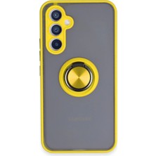 Nuveden Samsung Galaxy A54 5g Kılıf Montreal Yüzüklü Silikon Kapak - Sarı