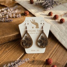 Koçak Takı Ahşap Küpe Modern Özgün Minimalist Takı Model No 262