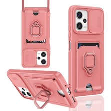 Nuveden Xiaomi Poco X5 5g Kılıf Zuma Kartvizitli Yüzüklü Silikon - Pembe