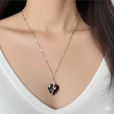 Famemus Accessory Çelik Mavi Kalp Orb Kolye